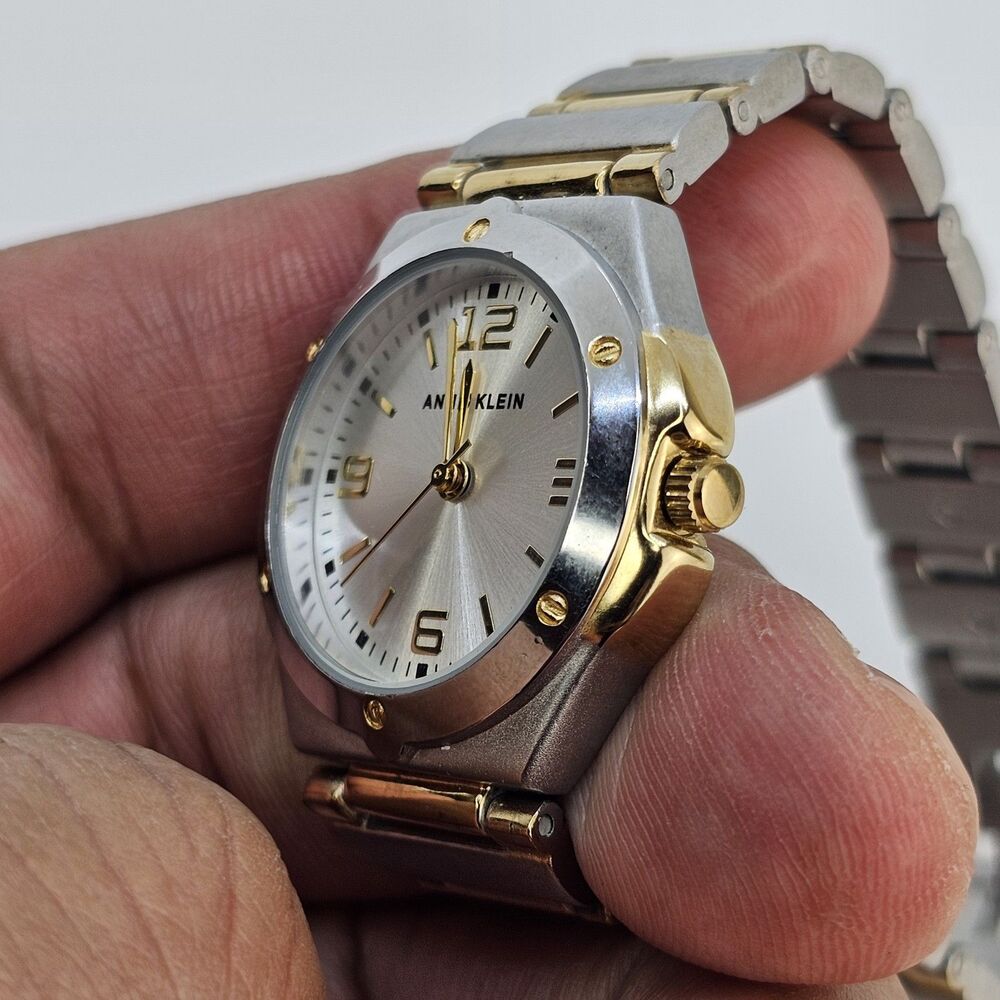ANNE KLEIN Women's Watch 28MM Gray Dial Gray Gold‎ Bracelet 6" New Battery - Picture 3 of 12